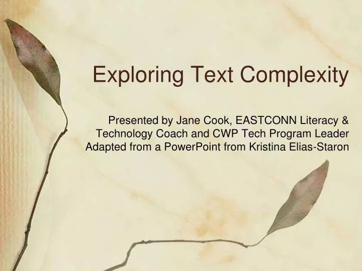 exploring text complexity