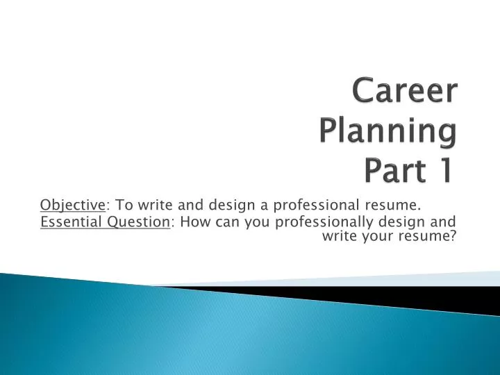career planning part 1