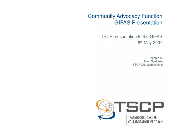 community advocacy function gifas presentation