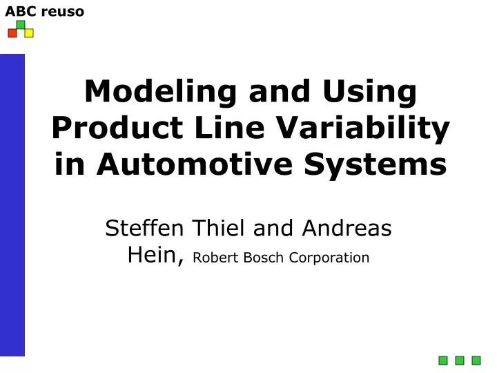 modeling and using product line variability in automotive systems