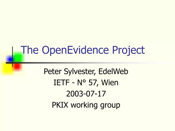 the openevidence project