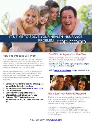 IT’S TIME TO SOLVE YOUR HEALTH INSURANCE PROBLEM