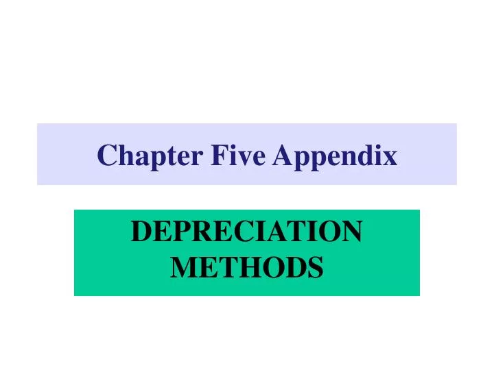chapter five appendix