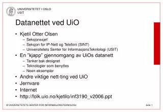 datanettet ved uio