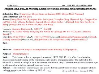 Project: IEEE P802.15 Working Group for Wireless Personal Area Networks (WPANs)