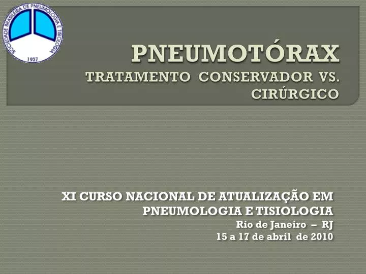 pneumot rax tratamento conservador vs cir rgico