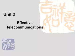 Effective Telecommunications