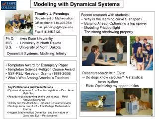 Modeling with Dynamical Systems