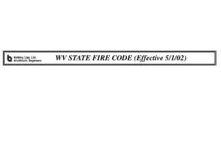 wv state fire code effective 5 1 02