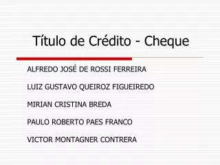 t tulo de cr dito cheque