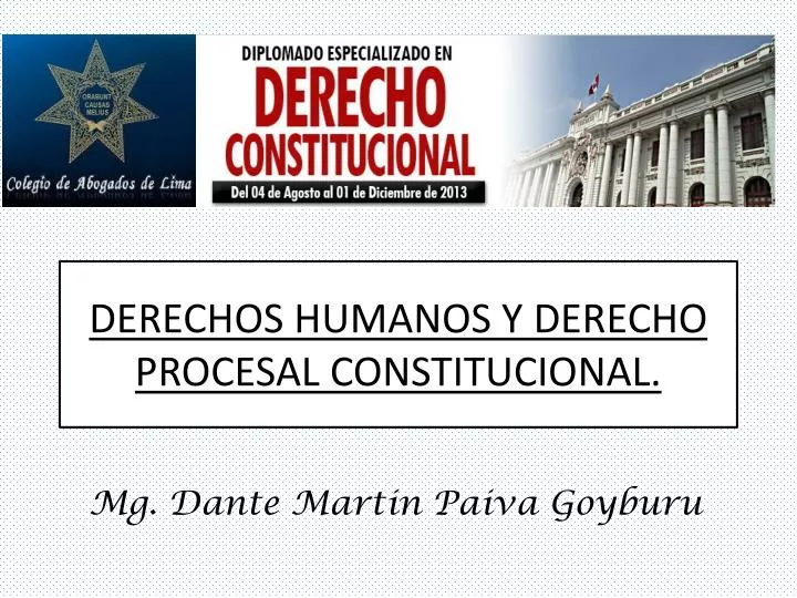 derechos humanos y derecho procesal constitucional