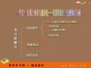 学案 2 区域工业化与城市化 —— 以我国珠江三角洲地区为例