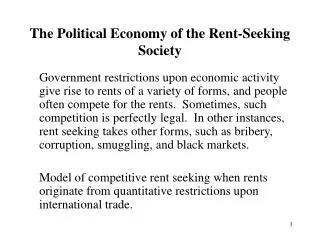 The Political Economy of the Rent-Seeking Society