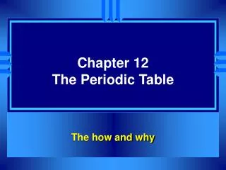 chapter 12 the periodic table