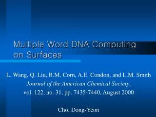 Multiple Word DNA Computing on Surfaces