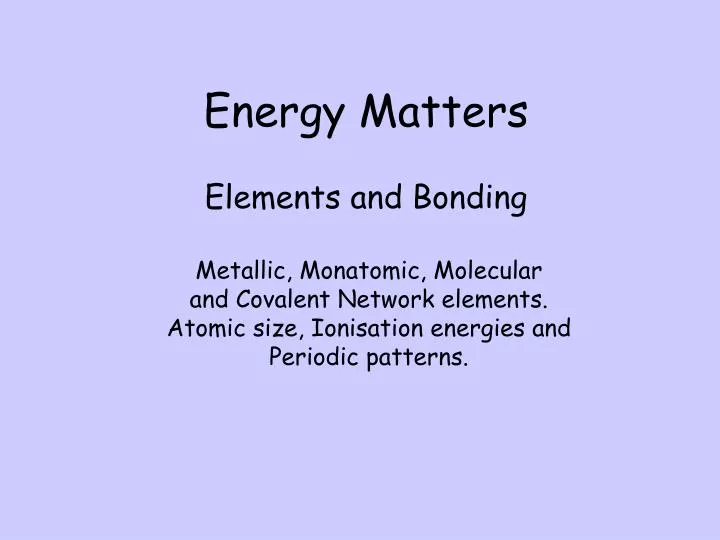 energy matters