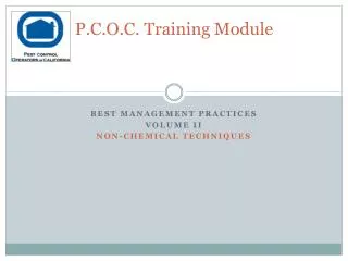 P.C.O.C. Training Module