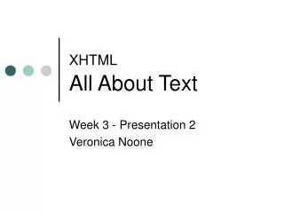 XHTML All About Text
