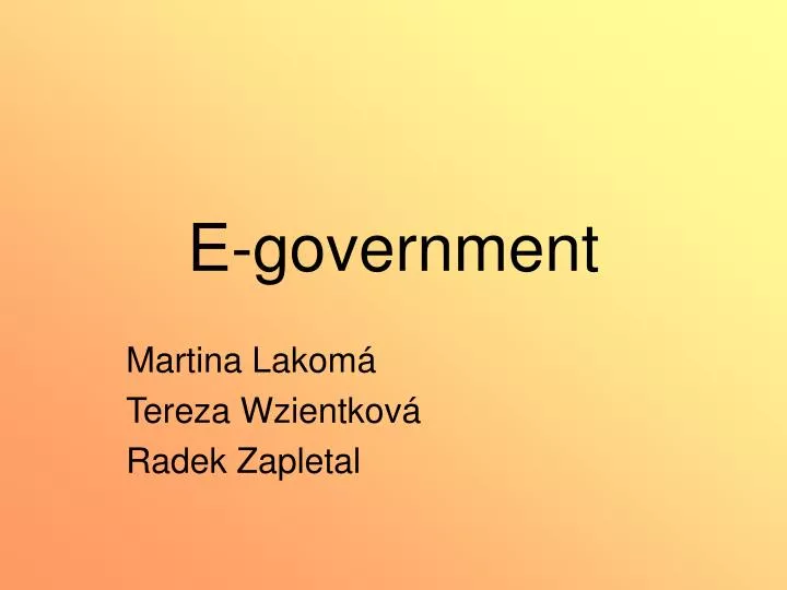 e government