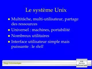 le syst me unix