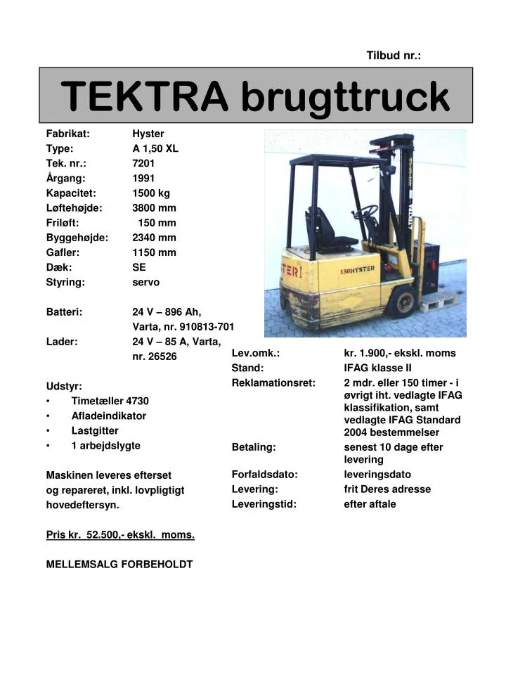 tektra brugttruck