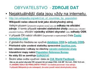 obyvatelstvo zdroje dat