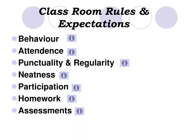 class room rules expectations