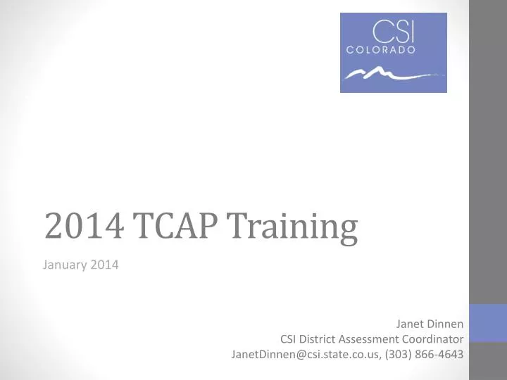 2014 tcap training