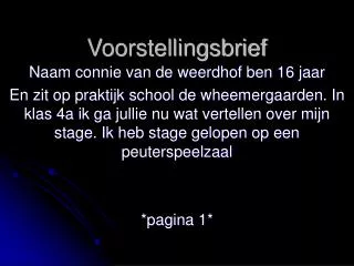 voorstellingsbrief