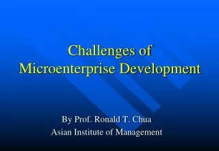 Challenges of Microenterprise Development