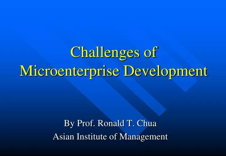 challenges of microenterprise development