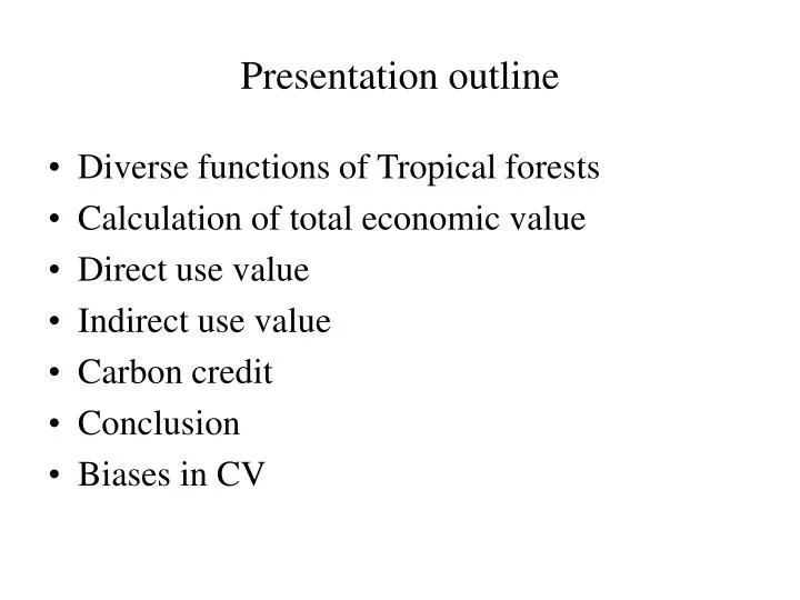 presentation outline