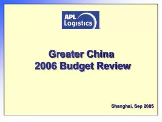 Greater China 2006 Budget Review