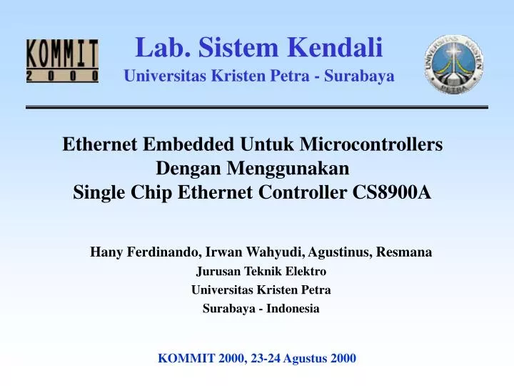 ethernet embedded untuk microcontrollers dengan menggunakan single chip ethernet controller cs8900a