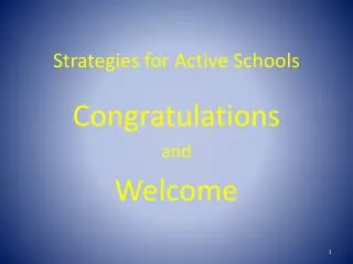 Strategies for Active Schools