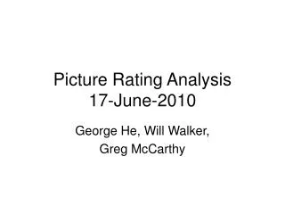 Picture Rating Analysis 17-June-2010