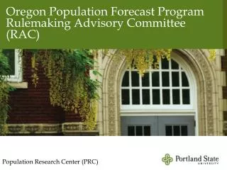 Oregon Population Forecast Program Rulemaking Advisory Committee (RAC)