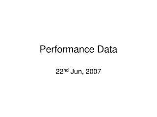 performance data