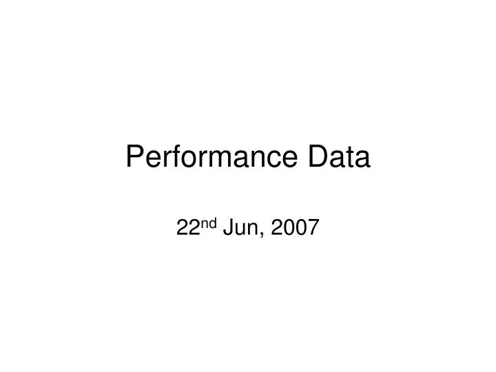 performance data