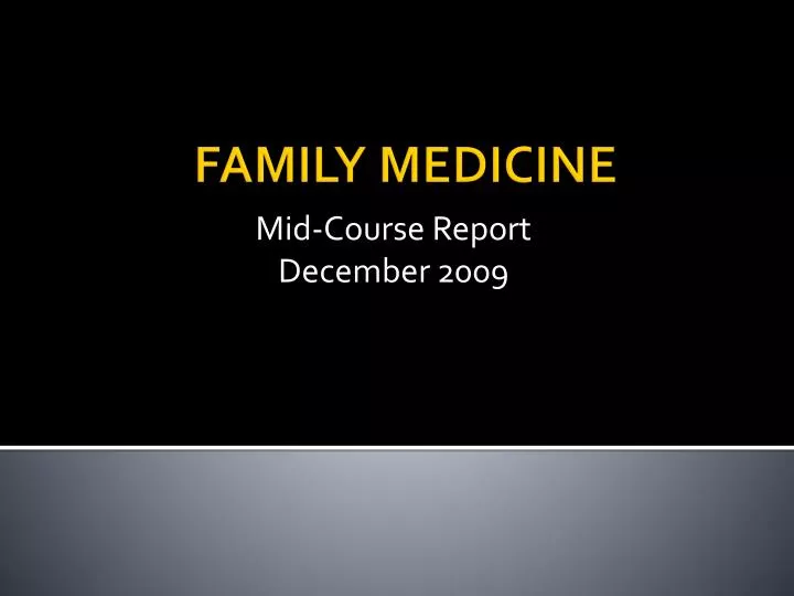 mid course report december 2009