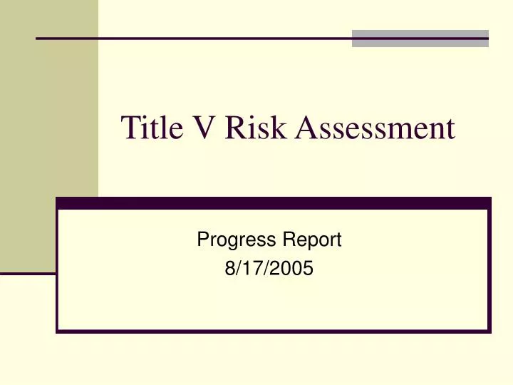 title v risk assessment