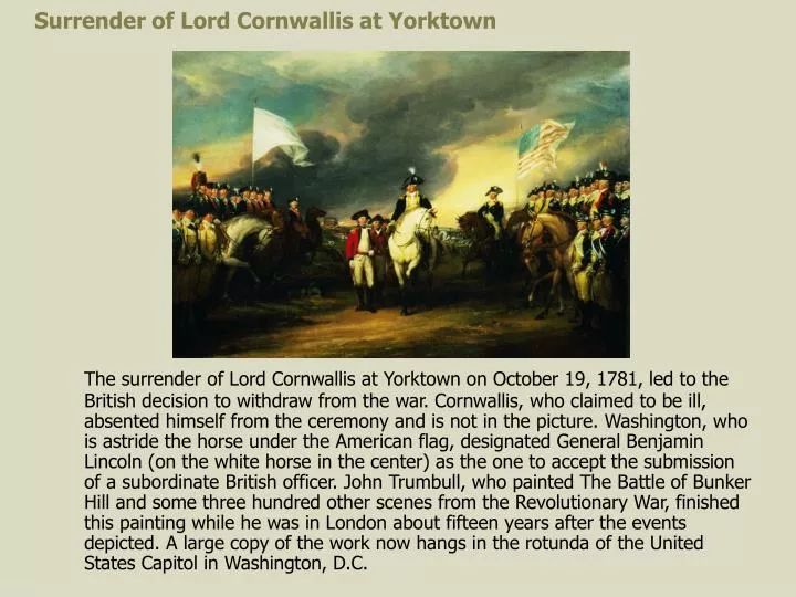 surrender of lord cornwallis at yorktown
