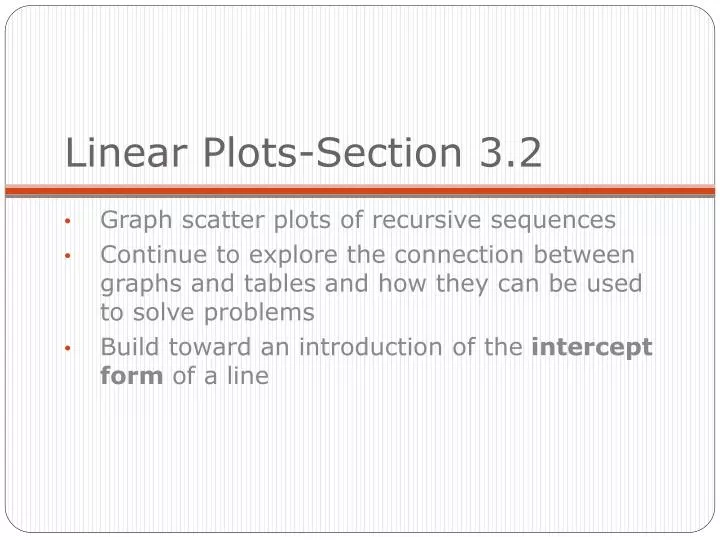 linear plots section 3 2