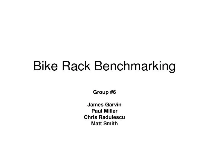 bike rack benchmarking