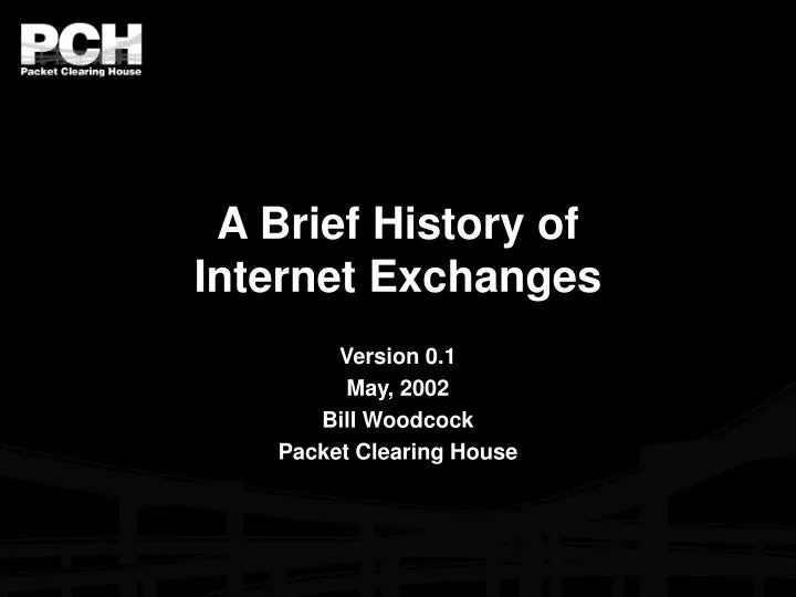 a brief history of internet exchanges