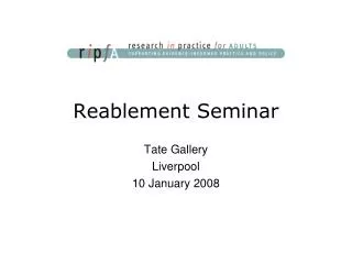 Reablement Seminar