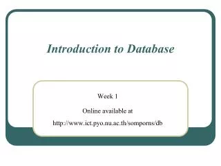 introduction to database