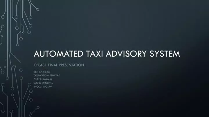automated taxi advisory system