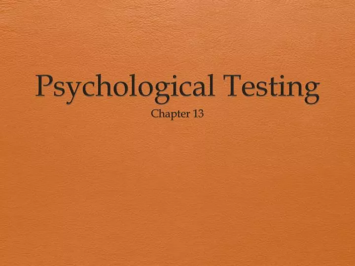 psychological testing