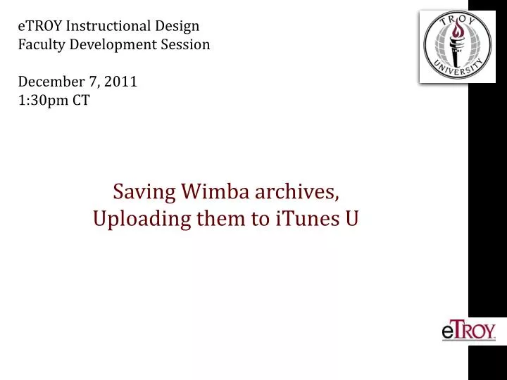 saving wimba archives uploading them to itunes u